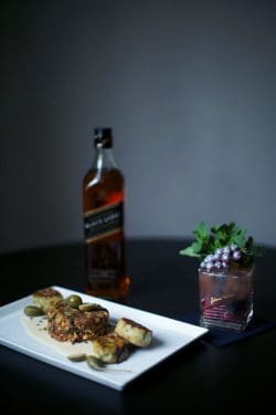 hauptgericht-elderflower-250x375 Whisky Goes Vegan - Johnnie Walker Black Label präsentiert innovative Rezepte von Michael Hanke und Daniel Grothues