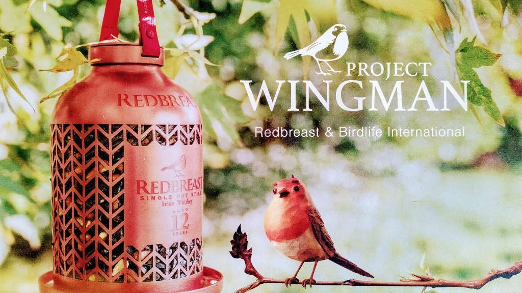 Redbreast Birdfeeder mit Vogel