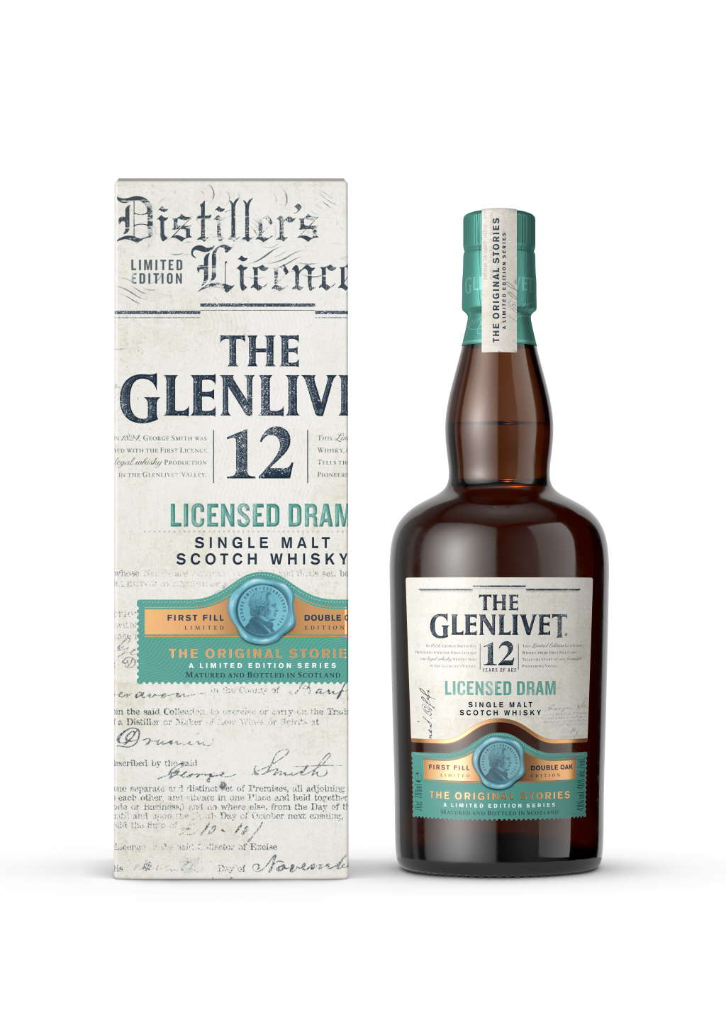The Glenlivet Licensed Dram Flasche und Karton