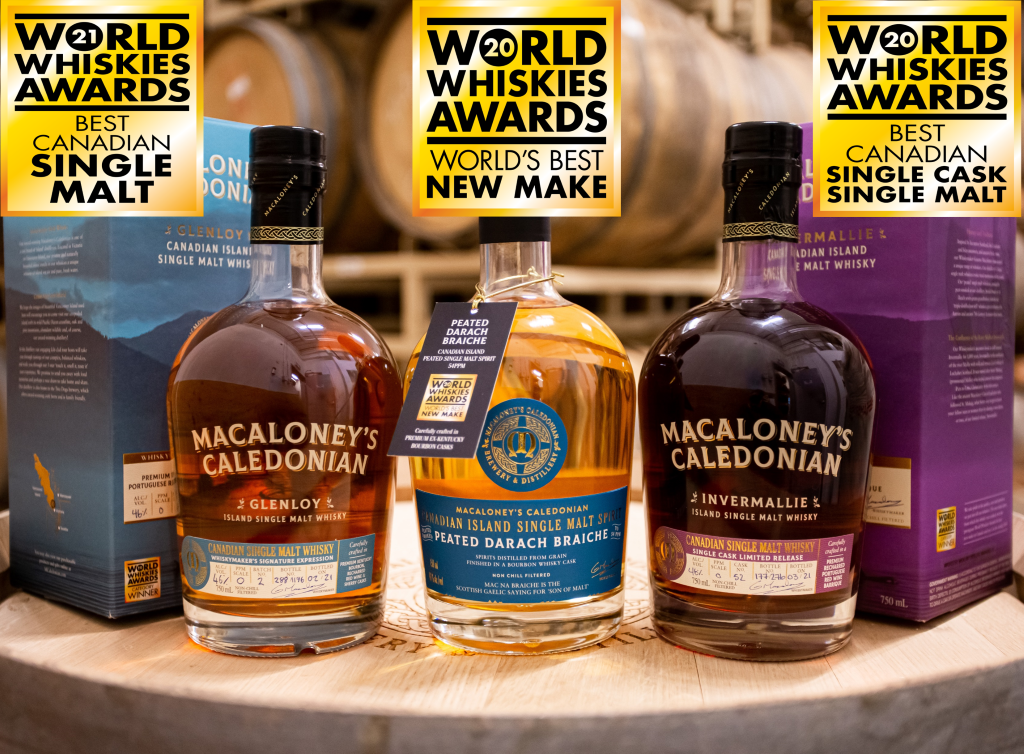 Macaloneys Caledonian award winning whiskies