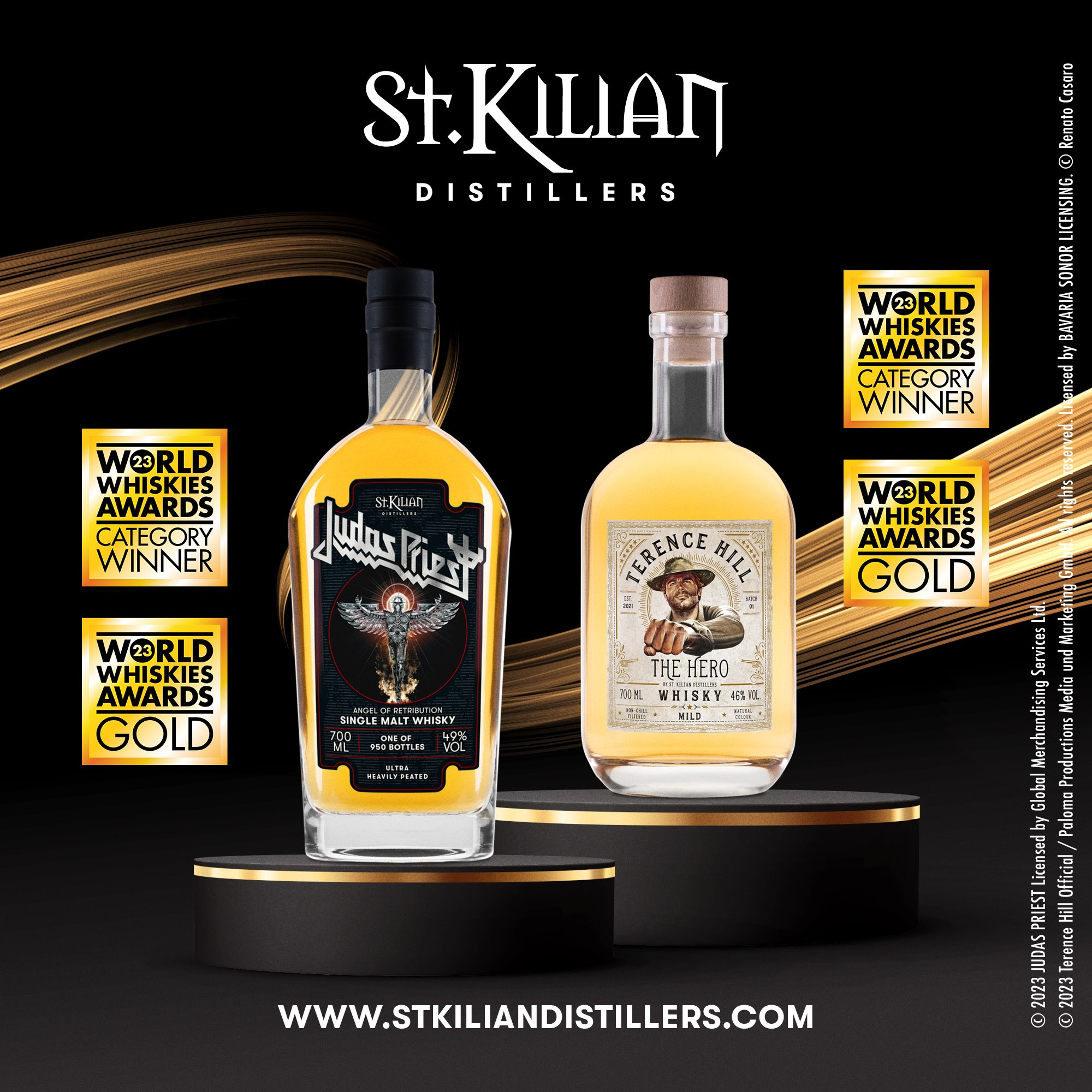 Die prämierten St. Kilian Abfüllungen bei den World Whiskies Awards 2023