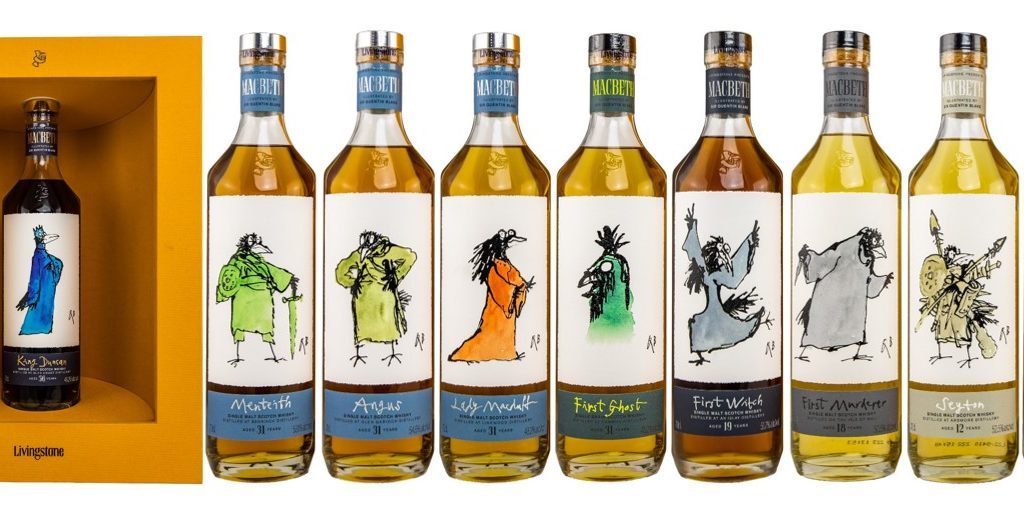 First Murderer (Ledaig) 2005/2023 – The Murderers Island Single Malt Scotch Whisky Macbeth Collection Act One Herkunft: Schottland, Inseln Alter: 18 Jahre Fasstyp: American Oak Bourbon Hogsheads Abgefüllte Flaschen: 2.100 (insgesamt) Alkoholgehalt: 50,5% vol. Flaschengröße: 0,7 Liter Sonstiges: Nicht kühlfiltriert, nicht gefärbt Ardmore (Seyton) 2011/2023 – The Household Highland Single Malt Scotch Whisky Macbeth Collection Act One Herkunft: Schottland, Highlands Alter: 12 Jahre Fasstypen: Ex-Laphroaig American & European Oak Barrels Abgefüllte Flaschen: 3.200 (insgesamt) Alkoholgehalt: 52,5% vol. Flaschengröße: 0,7 Liter Sonstiges: Nicht kühlfiltriert, nicht gefärbt Blair Athol (The Bloody Sergeant) 2013/2023 – The Household Highland Single Malt Scotch Whisky Macbeth Collection Act One Herkunft: Schottland, Highlands Alter: 10 Jahre Fasstypen: Bourbon Hogsheads, Recharred Wine Casks Abgefüllte Flaschen: 2.800 (insgesamt) Alkoholgehalt: 51,8% vol. Flaschengröße: 0,7 Liter Macbeth Collection Act One 02