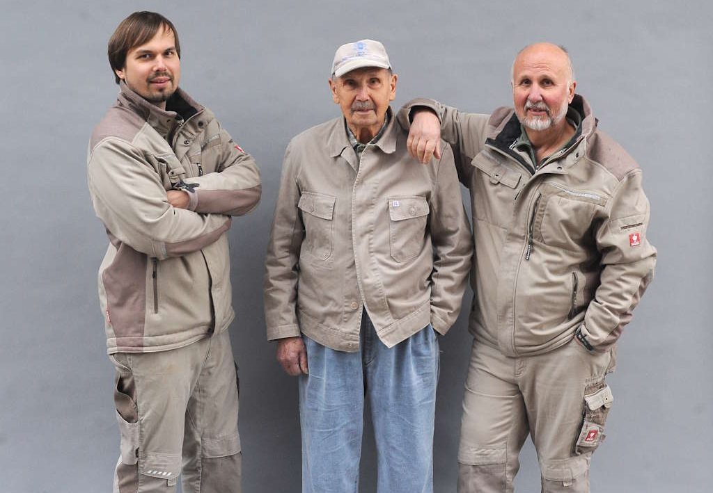 Drei Generationen Fessler Mühle Sersheim: Tobias, Gerhard, Wolfgang