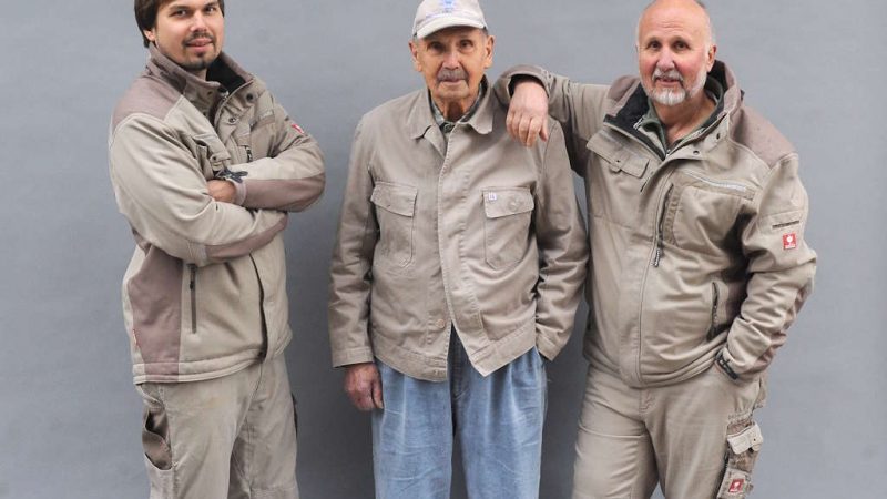 Drei Generationen Fessler Mühle Sersheim: Tobias, Gerhard, Wolfgang