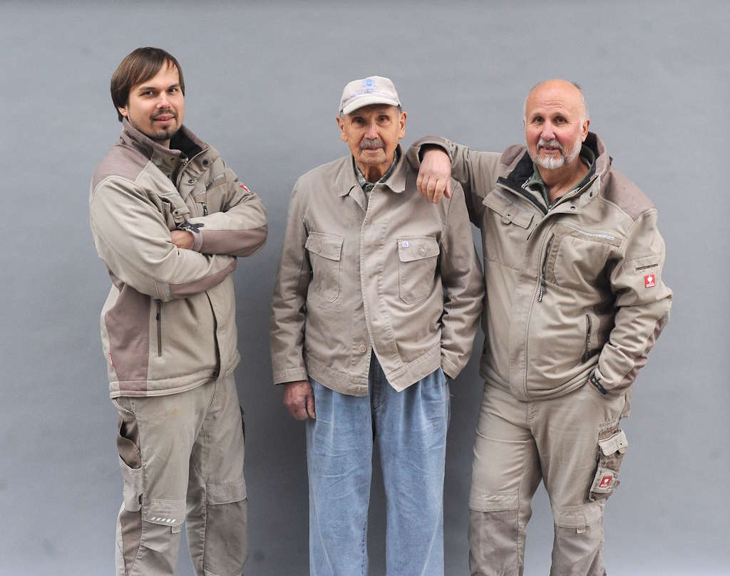 Drei Generationen Fessler Mühle Sersheim: Tobias, Gerhard, Wolfgang