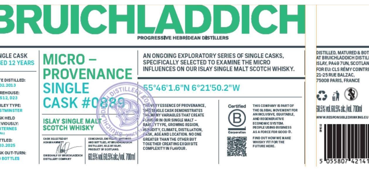 Bruichladdich Micro-Provenance Single Cask #0889