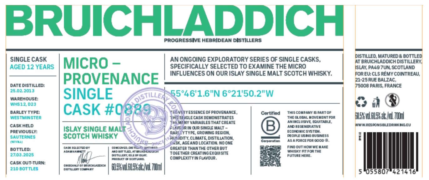 Bruichladdich Micro-Provenance Single Cask #0889